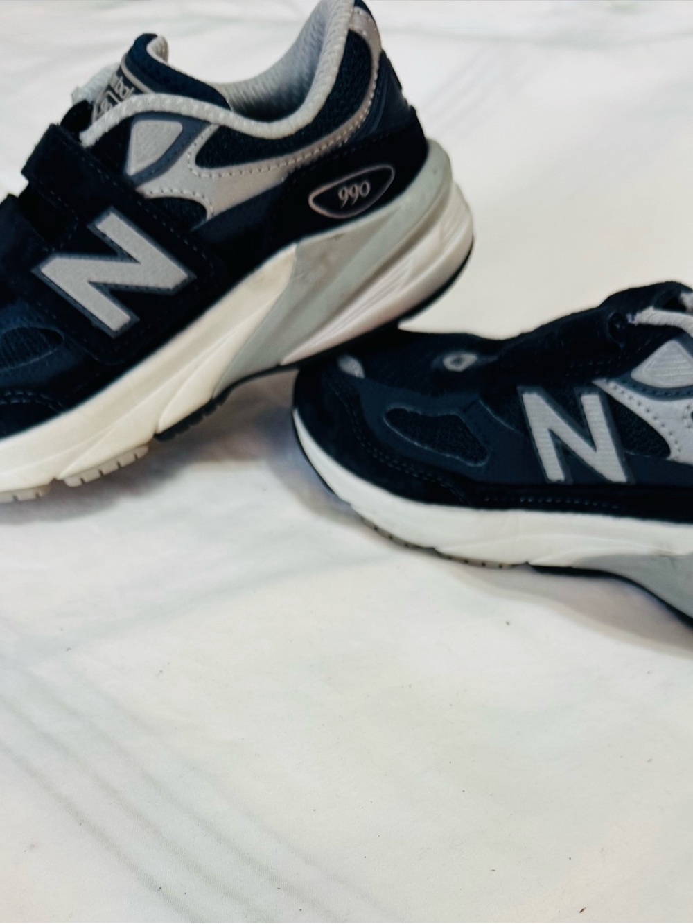 New Balance Kids Navy and Gray Sneaker - 990 Style